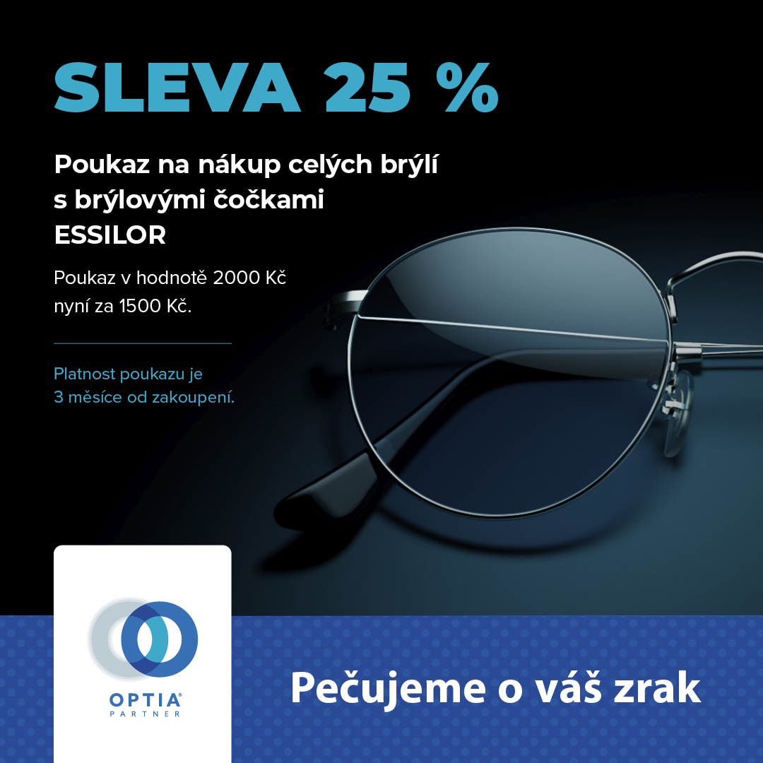 Voucher na nákup brýlí včetně brýlových čoček ESSILOR -25%